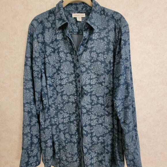 Coldwater Creek Tops - Blue Paisley Shirt Coldwater Creek Size Large